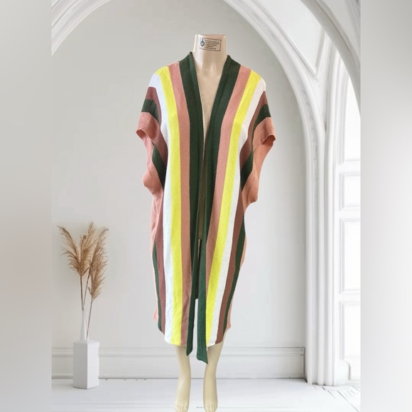 DAVI & DANI Sweaters - DAVI & DANI Multicolor Striped Cardigan